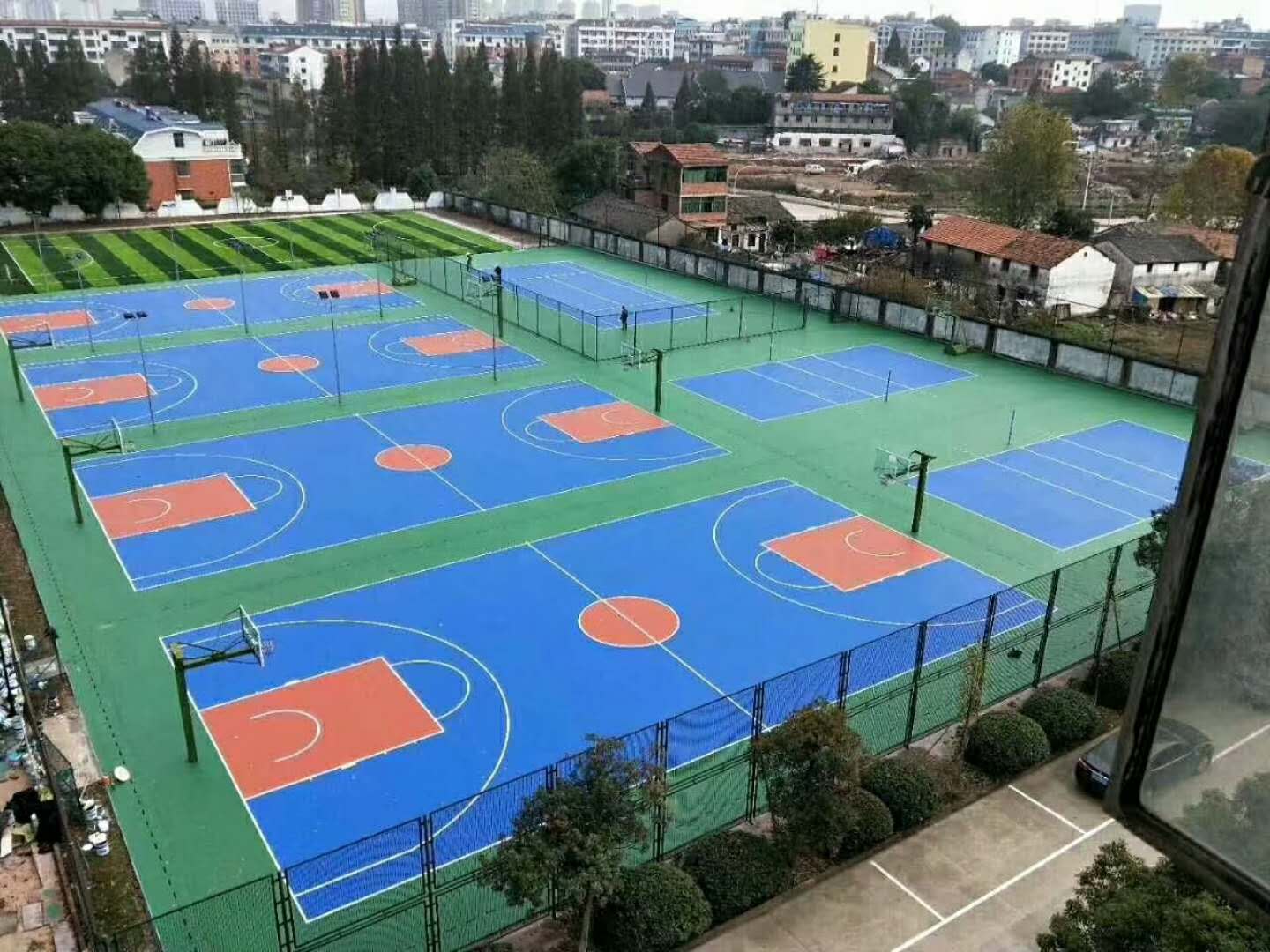 重庆硅PU篮球场施工